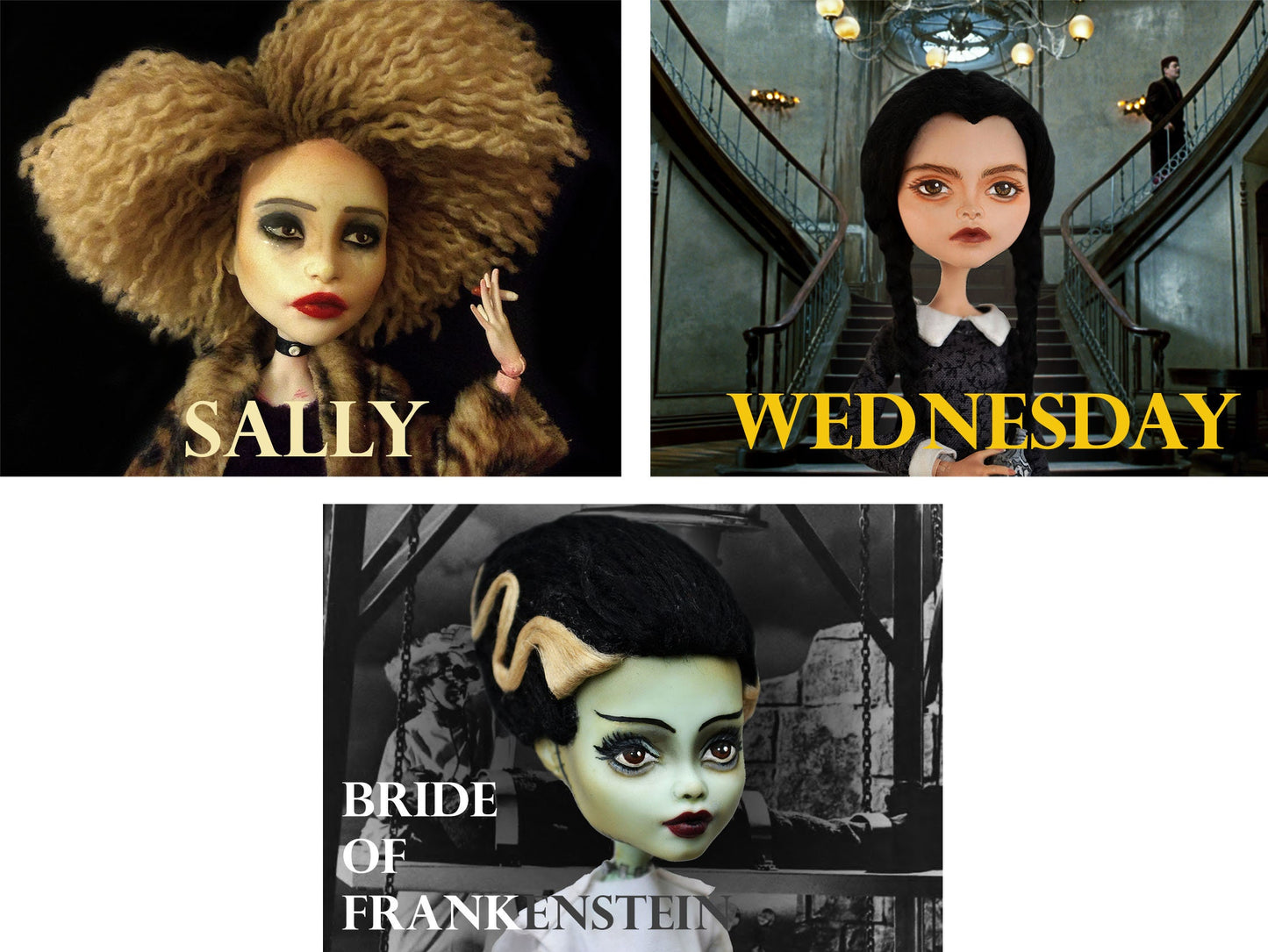 A6 Postcard Photo Prints of OOAK Dolls - Creepy Cool Customs art doll photo cards (for wall decor and gothic home decoration)