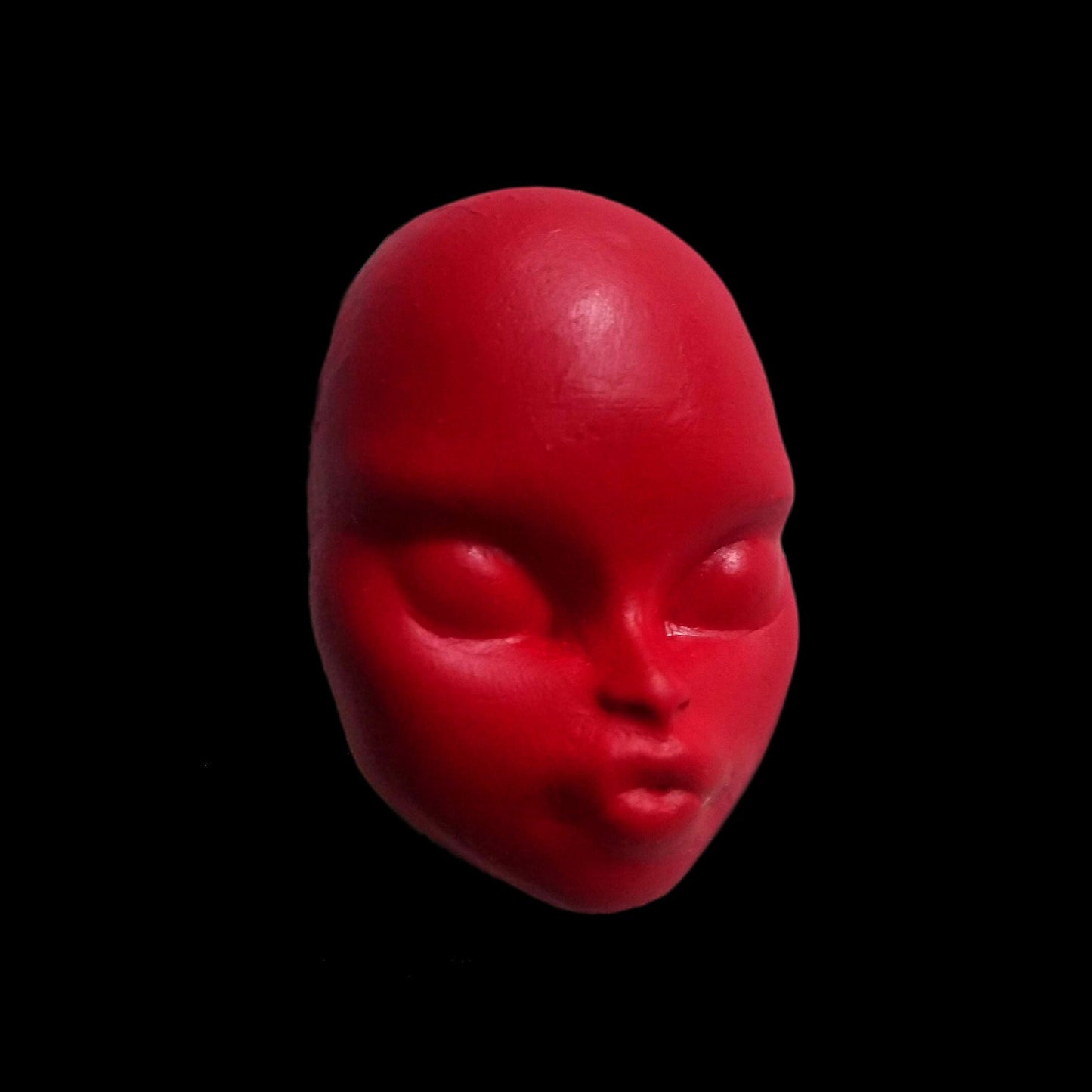 Rage brooch | Handmade red doll face pin (MADE TO ORDER)