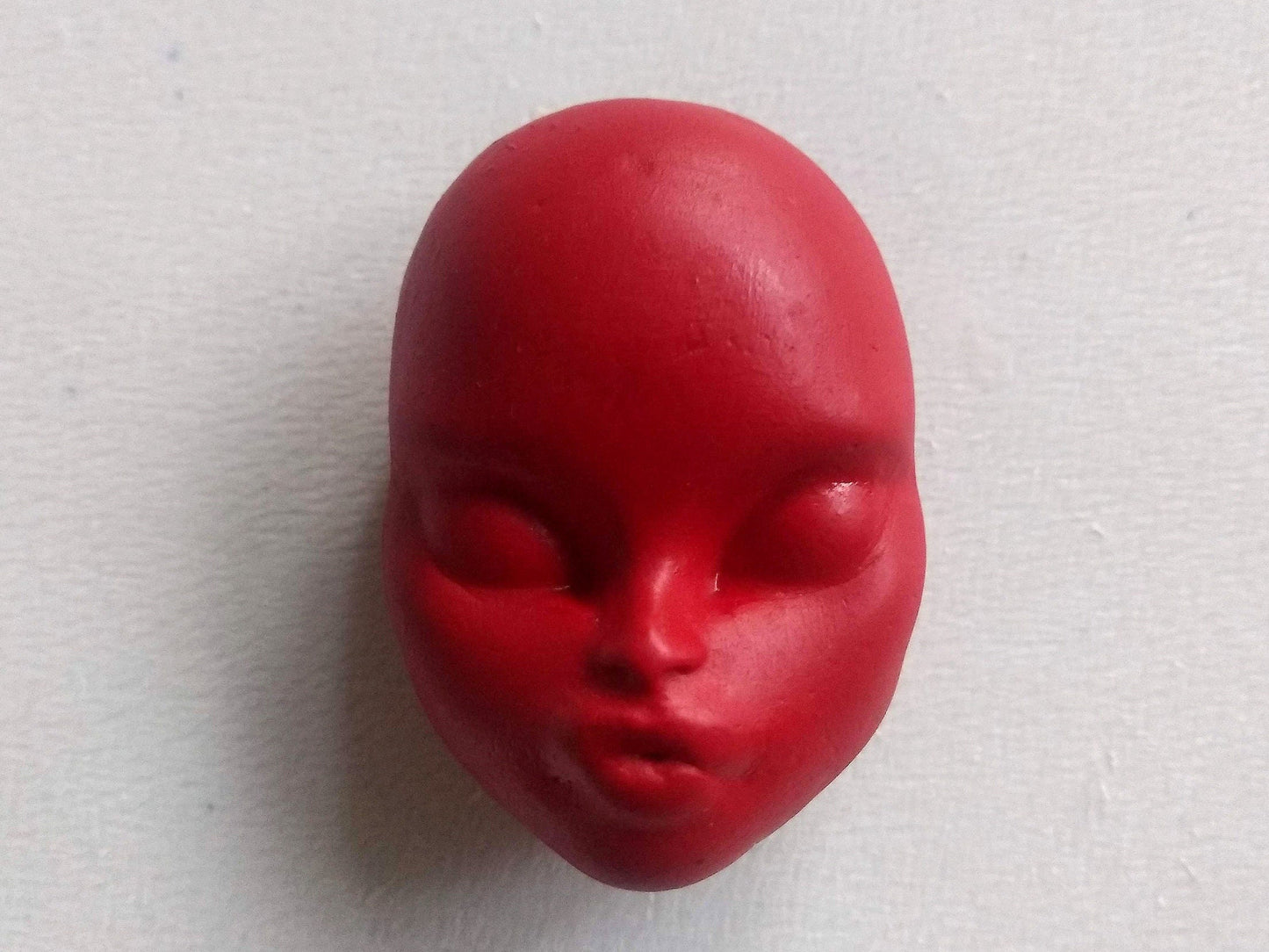 Rage brooch | Handmade red doll face pin (MADE TO ORDER)