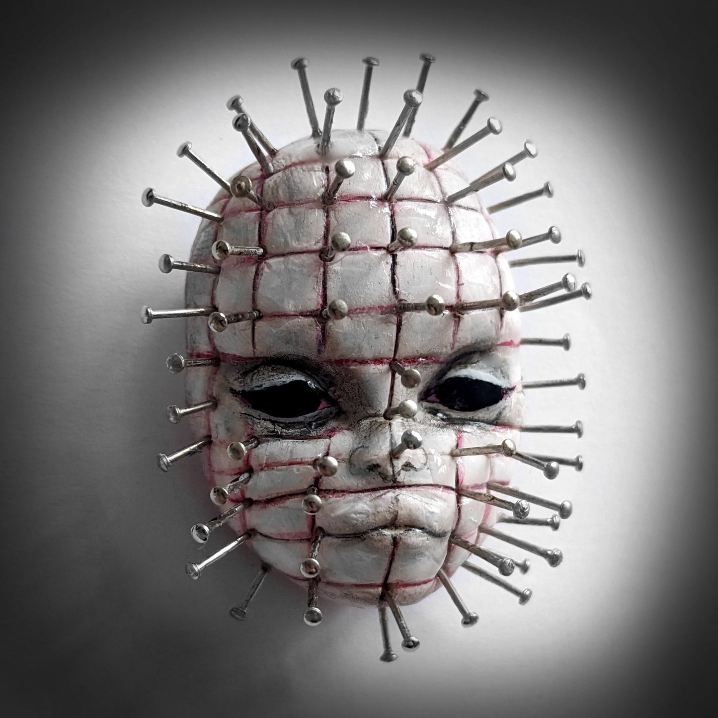 Pinhead | Handmade brooch inspired by movie character - horror pin jewellery (MADE TO ORDER)