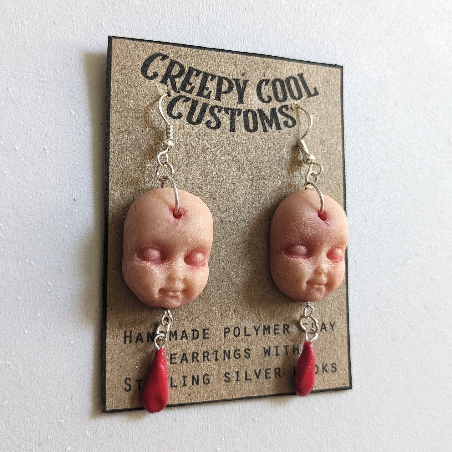 Baby-face earrings: Poison and Stone | Handmade jewellery in creepy halloween style - multiple colours (MADE TO ORDER)