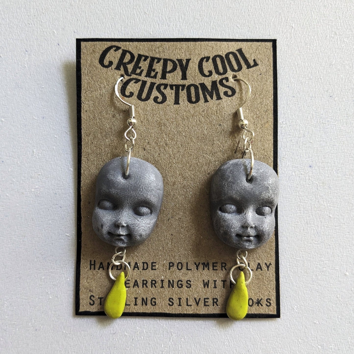 Baby-face earrings: Poison and Stone | Handmade jewellery in creepy halloween style - multiple colours (MADE TO ORDER)