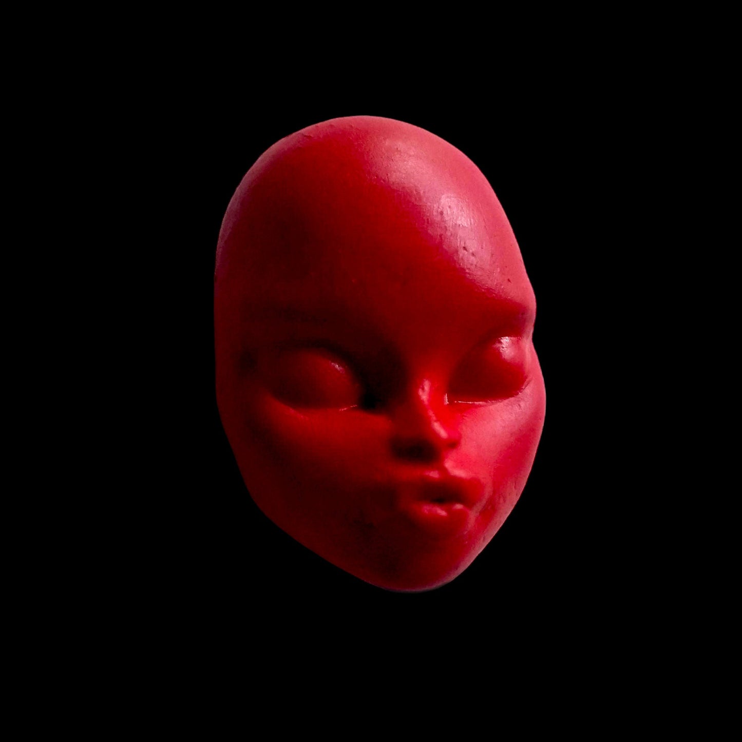 Rage brooch | Handmade red doll face pin (MADE TO ORDER)