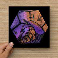 The Polyhedron painting - photo print of Pathologic classic HD inspired hexagon painting (for gamer wall decor and gothic home decoration)