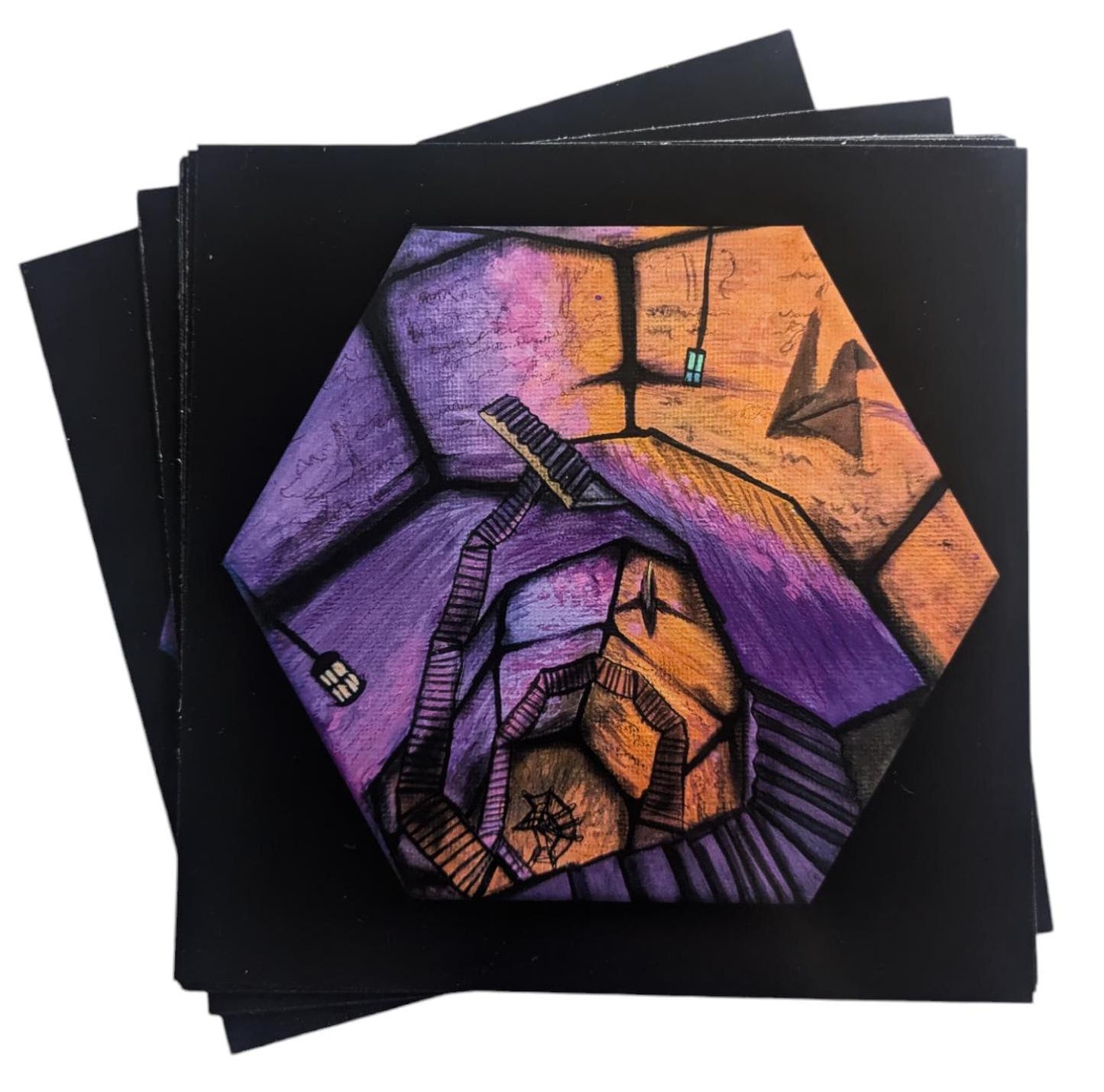 The Polyhedron painting - photo print of Pathologic classic HD inspired hexagon painting (for gamer wall decor and gothic home decoration)