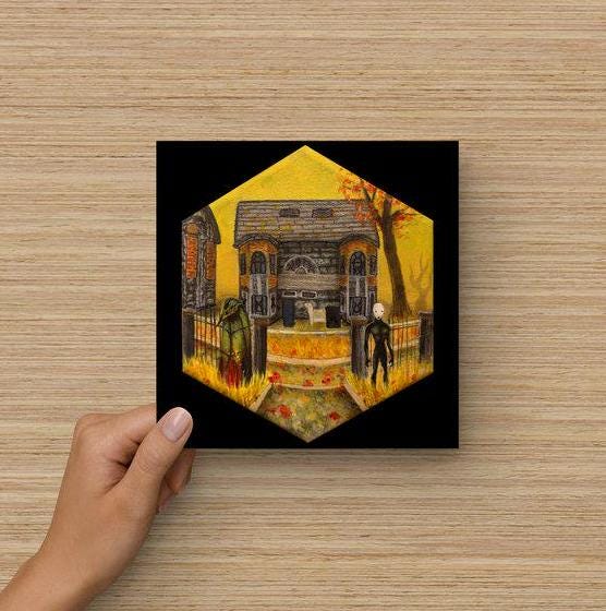 Doomed Arrival - Pathologic painting | Bachelor day 1 classic HD inspired hexagon acrylic painting (gift for gamers)