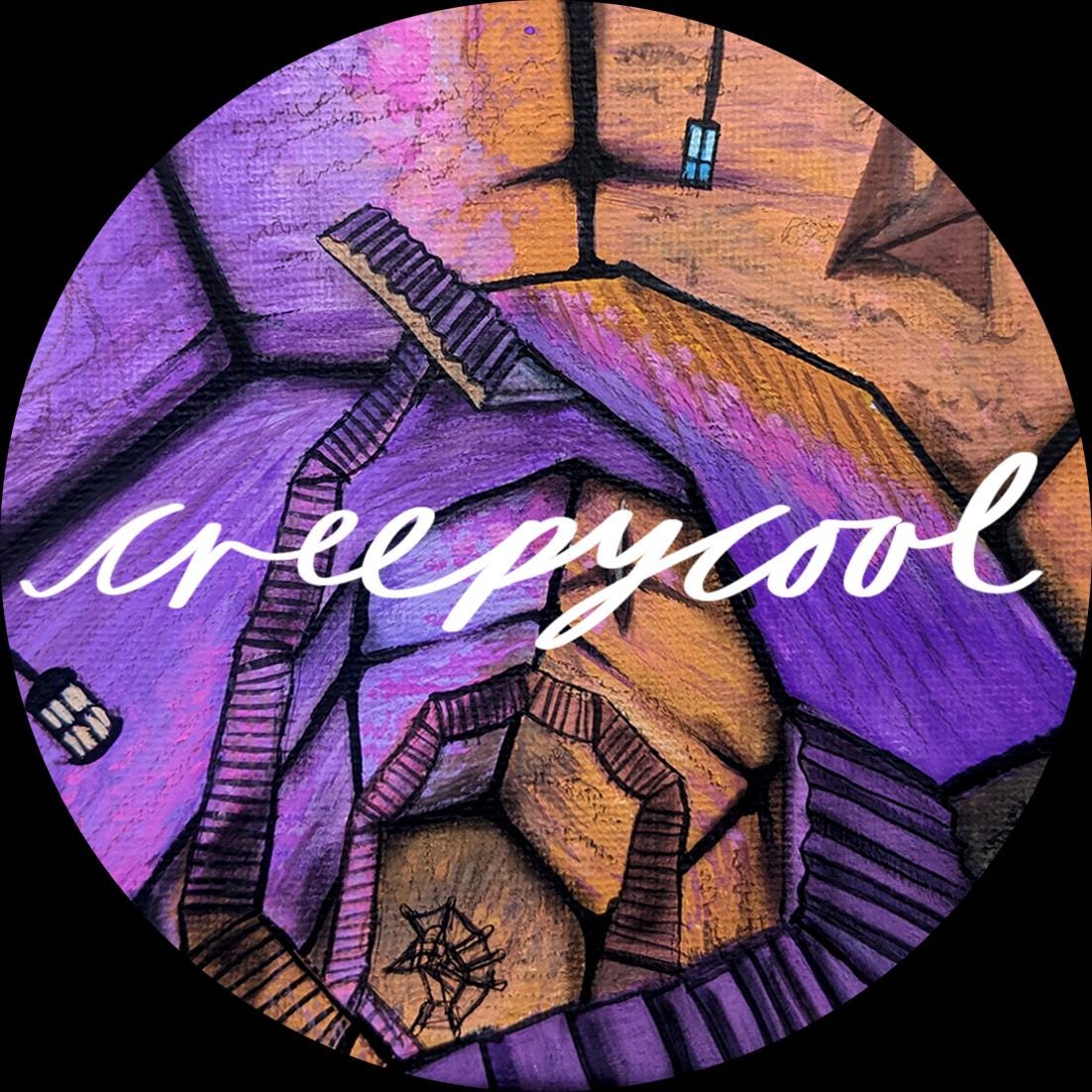 Pathologic art sticker - Polyhedron original painting inspired by video game | macabre horror decal