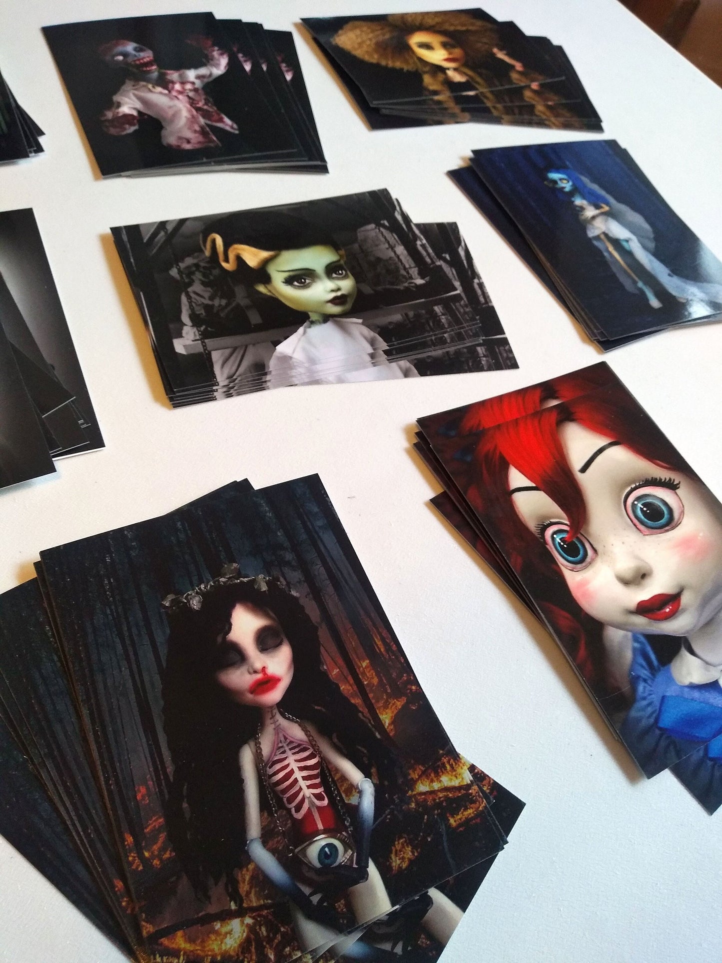 BRIDE of FRANKENSTEIN | A6 Postcard Photo Prints of OOAK Dolls - art doll photo cards (for wall decor and gothic home decoration)