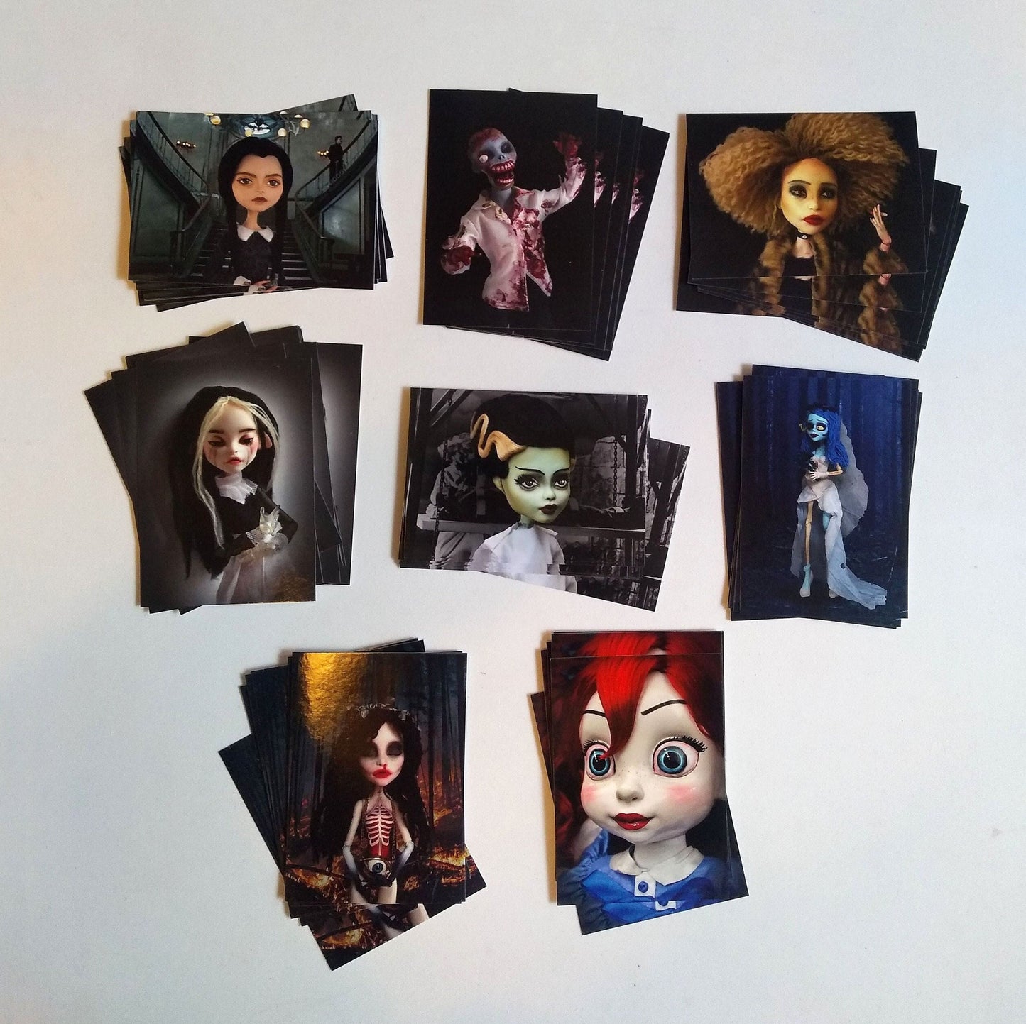 BRIDE of FRANKENSTEIN | A6 Postcard Photo Prints of OOAK Dolls - art doll photo cards (for wall decor and gothic home decoration)
