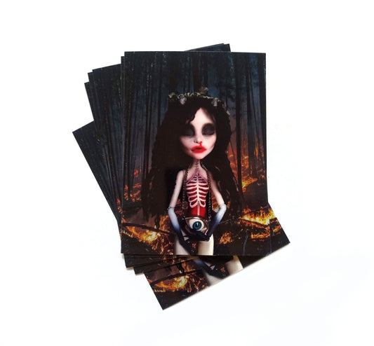 DEATH | A6 Postcard Photo Prints of OOAK Dolls - art doll photo cards (for wall decor and gothic home decoration)