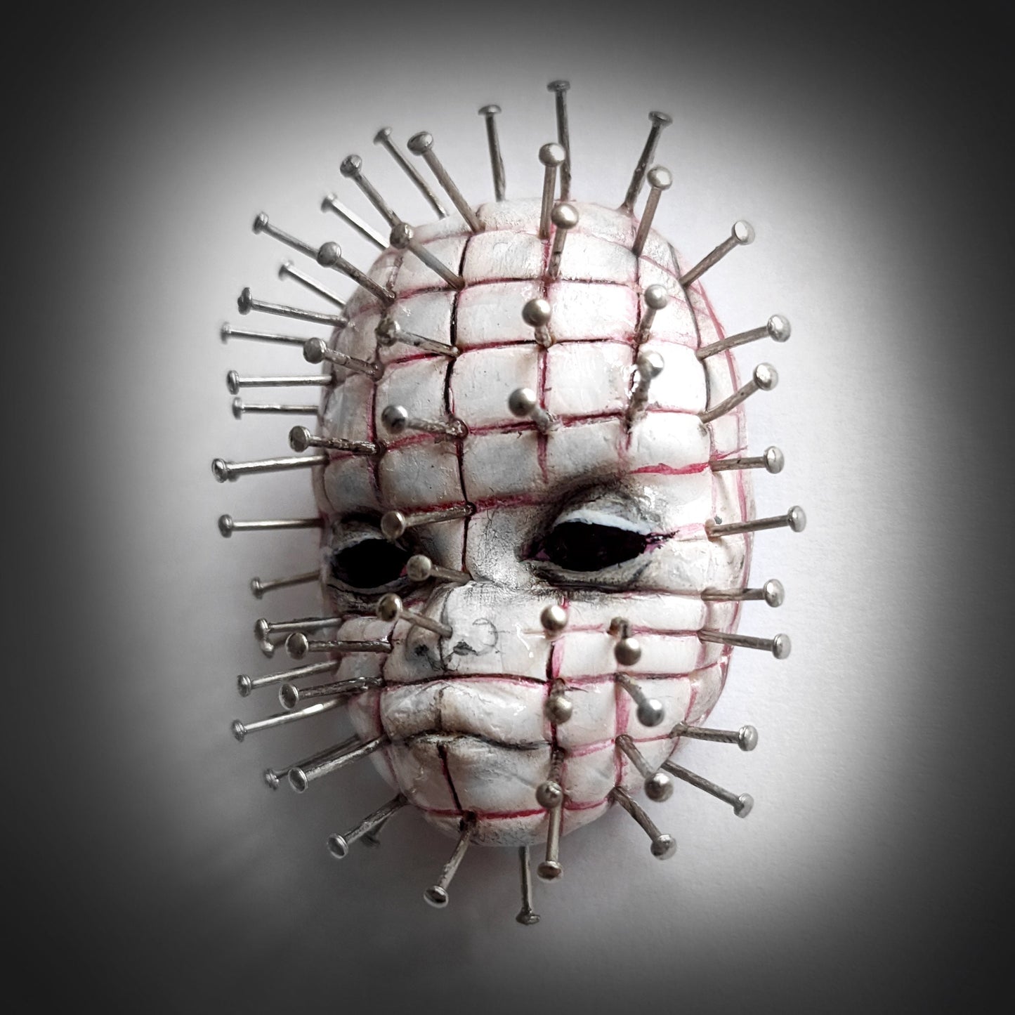 Pinhead | Handmade brooch inspired by movie character - horror pin jewellery (MADE TO ORDER)