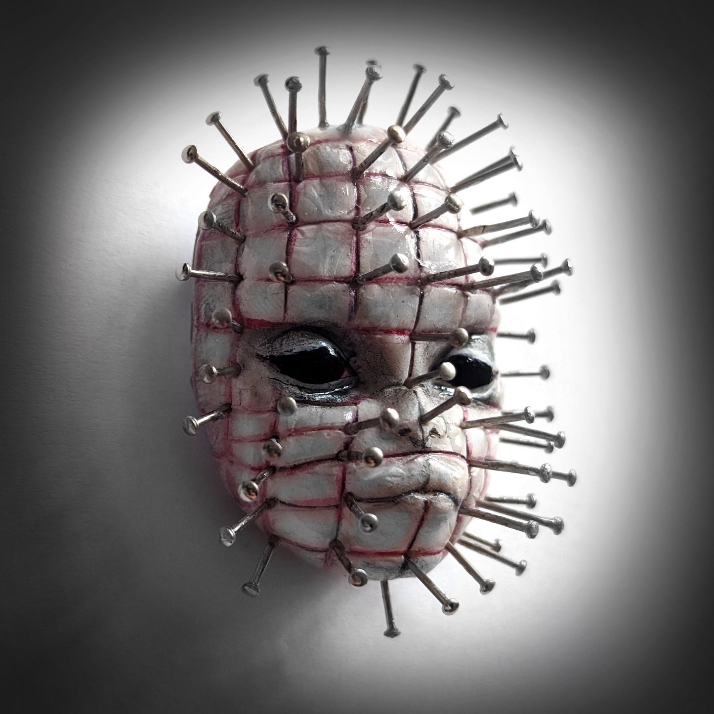 Pinhead | Handmade brooch inspired by movie character - horror pin jewellery (MADE TO ORDER)