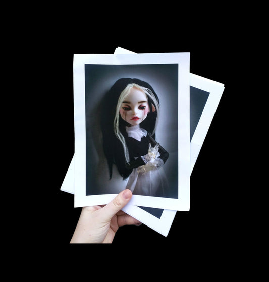 7" X 10" Photo Print of 'Grief' Doll - for wall decor and gothic home decoration