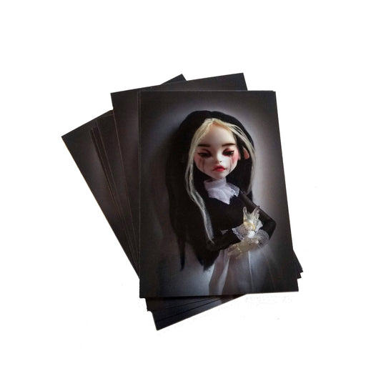 GRIEF | A6 Postcard Photo Prints of OOAK Dolls - art doll photo cards (for wall decor and gothic home decoration)