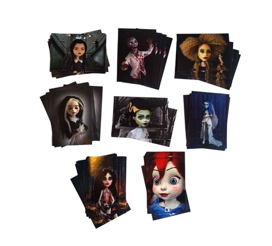 A6 Postcard Photo Prints of OOAK Dolls - Creepy Cool Customs art doll photo cards (for wall decor and gothic home decoration)