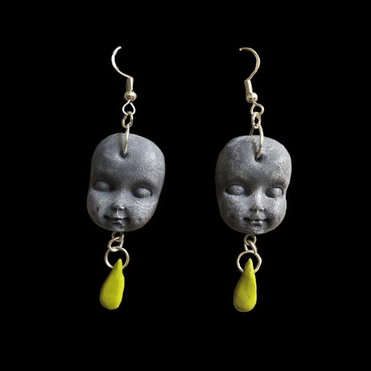 Baby-face earrings: Poison and Stone | Handmade jewellery in creepy halloween style - multiple colours (MADE TO ORDER)