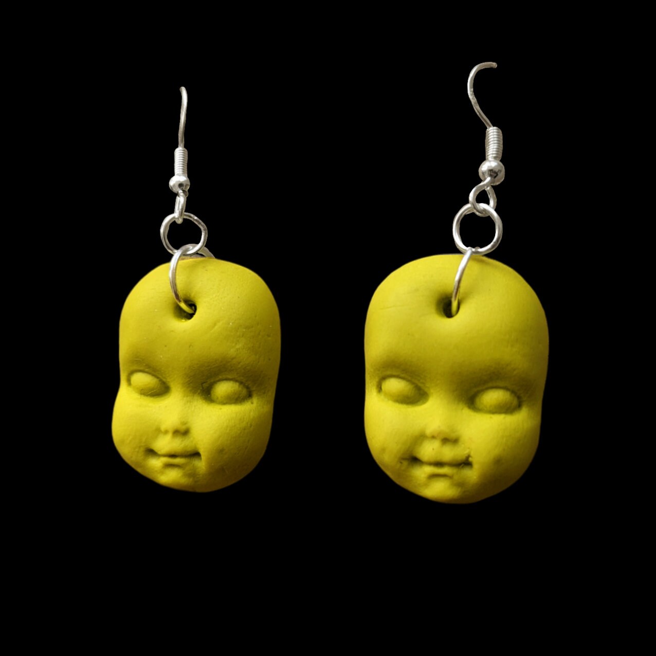 Baby-face earrings (Green) | Handmade jewellery in creepy halloween style