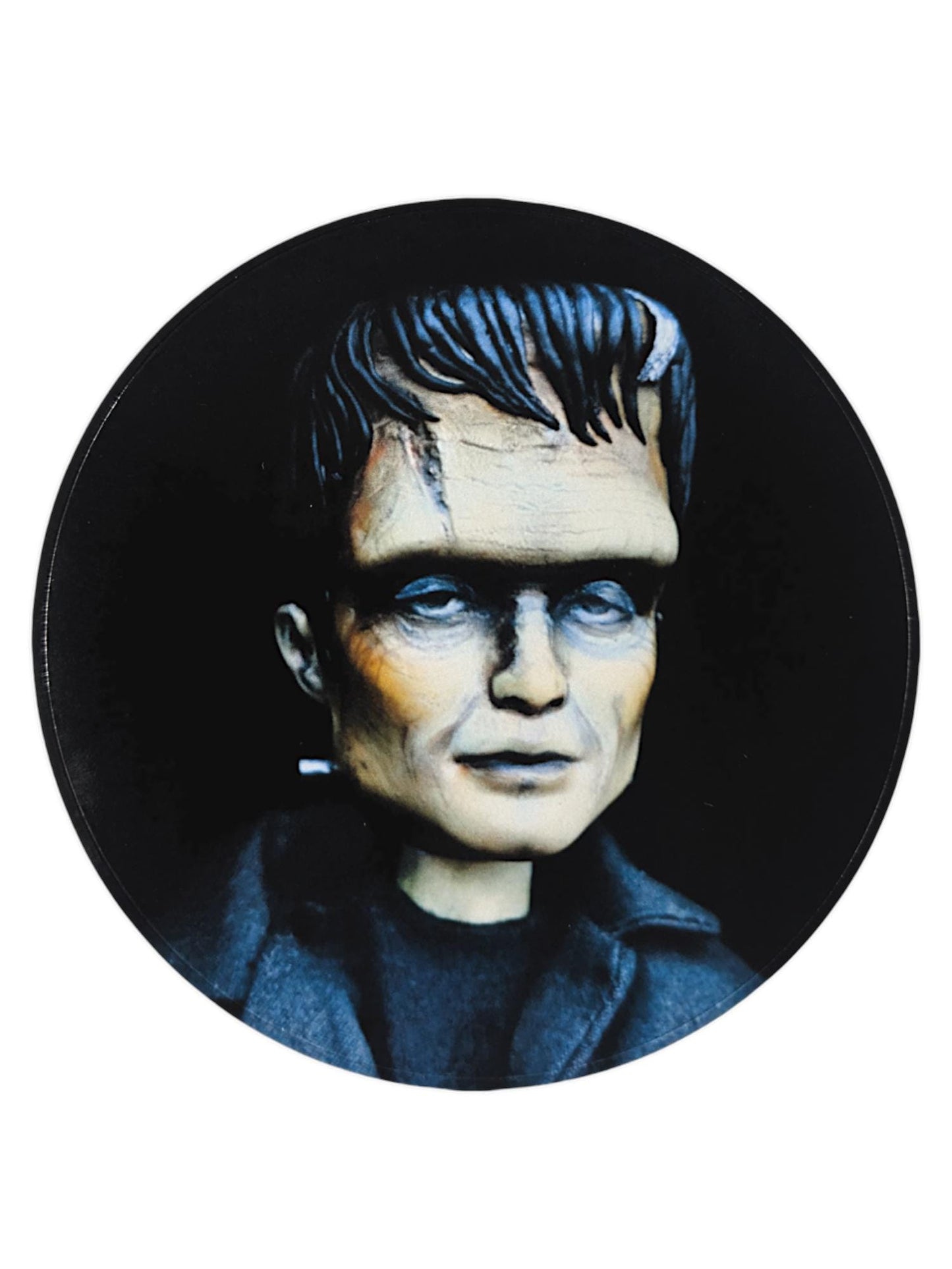 Frankenstein's Monster Stickers - Glossy paper stickers of handmade sculpted doll | gift for horror fans