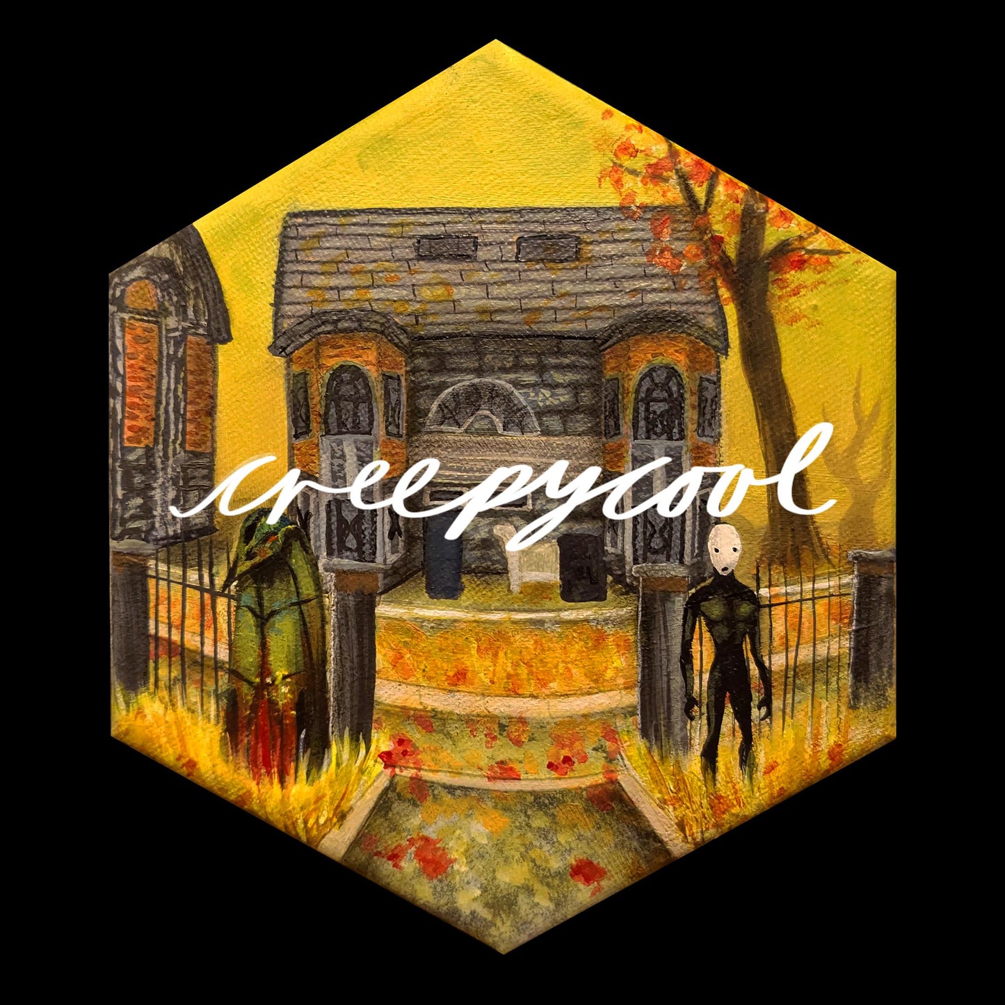 The Polyhedron painting - photo print of Pathologic classic HD inspired hexagon painting (for gamer wall decor and gothic home decoration)