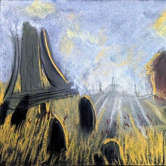 Out In The Steppe - Pathologic pastel drawing print | classic HD inspired chalk drawing (for gamer wall decor and gothic home decoration)