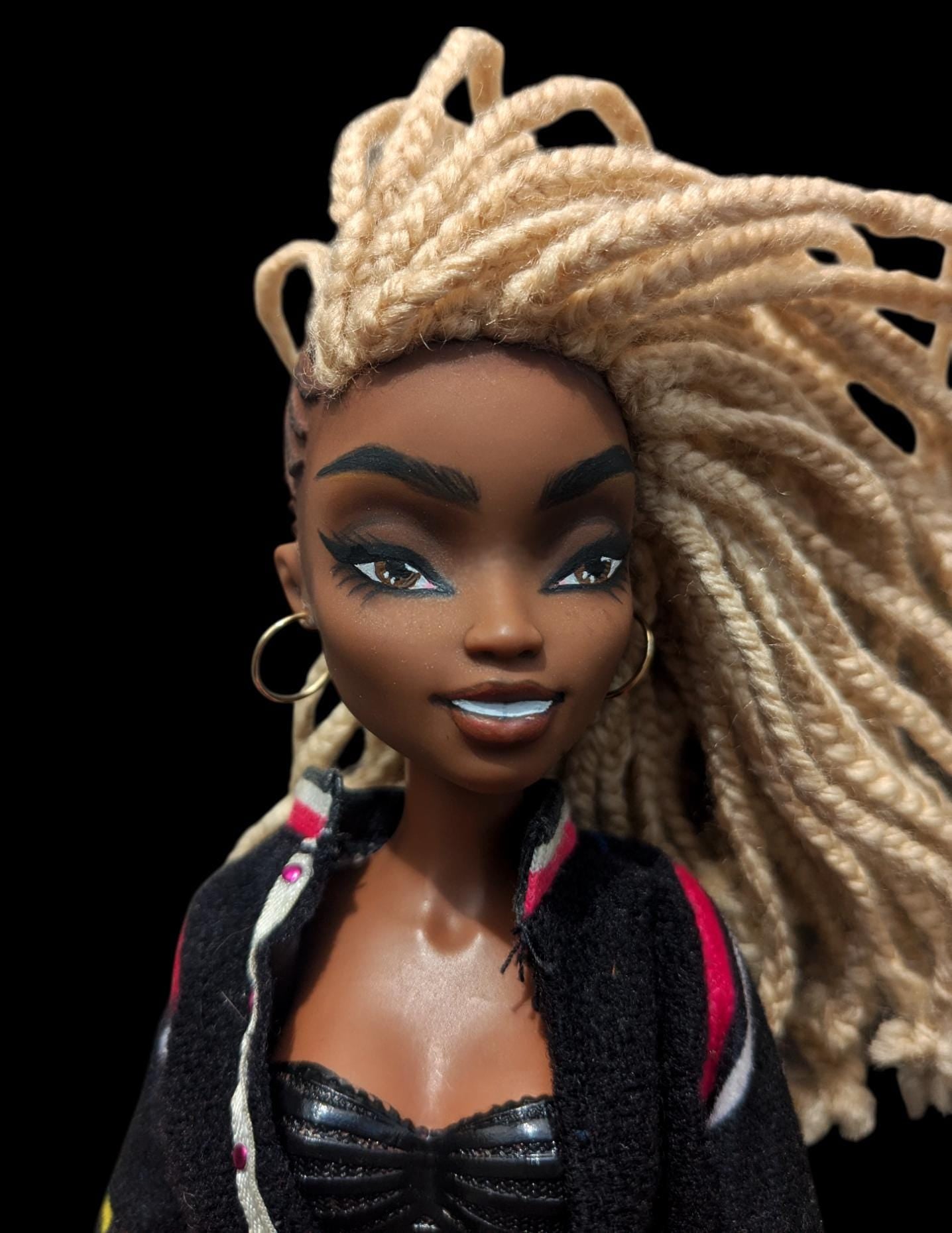 Serena | Handmade Art Doll with stylish Braids, Boho Chic Fashion, Unique Collectible Gift